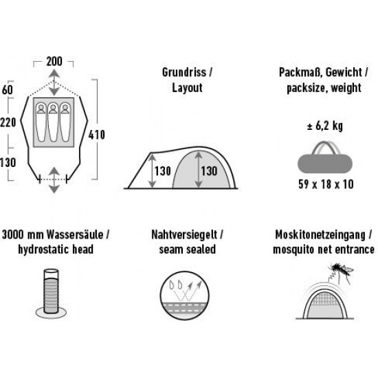 High Peak Alfena 3.0 kupolveida telts (11433)