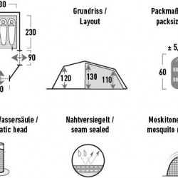 High Peak Goshawk 4 tuneļveida telts (10307)