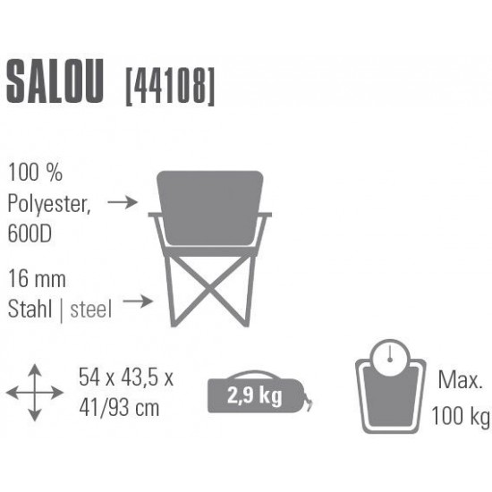 High Peak Chair Salou saliekamais tērauda krēsls (44108) High Peak Chair Salou saliekamais tērauda krēsls (44108)