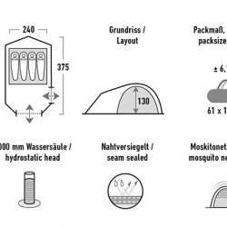 High Peak Kira 4.1  kupolveida telts (10374)